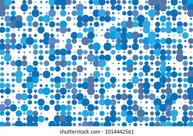 Dotted background with circles, dots, point different size, scale Halftone pattern Design element for web banners, posters, cards, wallpapers, sites, panels. Blue and white color Vector illustration  