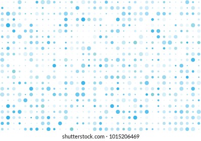 Dotted background with circles, dots, point different size, scale. Halftone pattern. Design element for web banners, posters, cards, wallpapers, sites, panels. Blue color Vector illustration  
