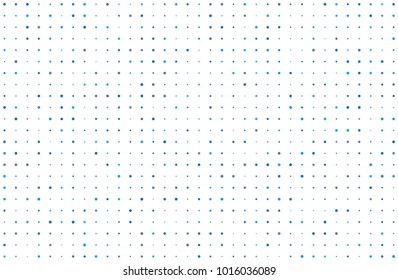 Dotted background with circles, dots, point different size, scale. Halftone pattern. Design element for web banners, posters, cards, wallpapers, sites, panels. Blue color Vector illustration