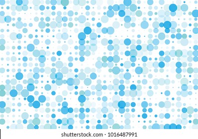 Dotted background with circles, dots, point different size, scale. Halftone pattern. Design element for web banners, posters, cards, wallpapers, sites, panels. Blue color Vector illustration  