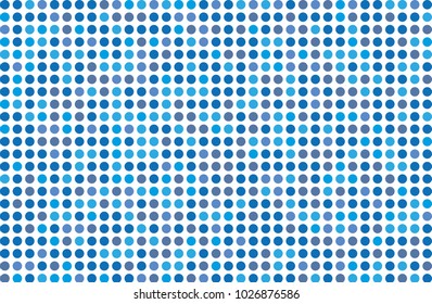 Dotted background with circles, dots, point Different shades of blue. Halftone pattern. Design element for web banners, posters, cards, wallpapers, sites, panels. Vector illustration  