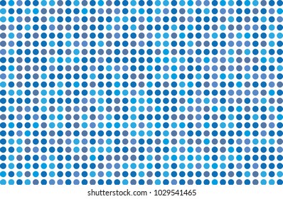 Dotted background with circles, dots, point Different shades of blue. Halftone pattern. Design element for web banners, posters, cards, wallpapers, sites, panels. Vector illustration  