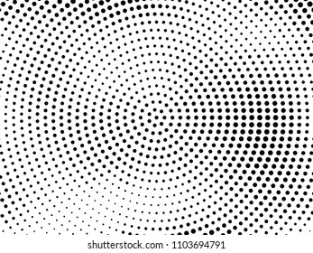 Dotted background with circles, dots, point small scale. Halftone pattern. Design element for web banners, posters, cards, wallpapers, sites, panels. Black and white color Vector illustratio
