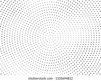 Dotted background with circles, dots, point small scale. Halftone pattern. Design element for web banners, posters, cards, wallpapers, sites, panels. Black and white color Vector illustratio