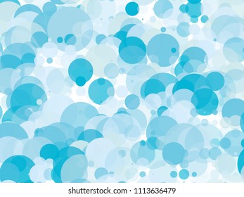 Dotted background with circles, dots, point different size, scale. Bokeh pattern. Design element for web banners, posters, cards, wallpapers, sites, panels. Blue color Vector illustration
