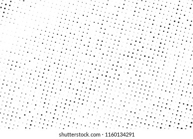 Dotted background with circles, dots, point different size, scale. Halftone pattern. Design element for web banners, posters, cards, wallpapers, sites, panels. Black - white color Vector illustration