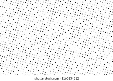 Dotted background with circles, dots, point different size, scale. Halftone pattern. Design element for web banners, posters, cards, wallpapers, sites, panels. Black - white color Vector illustration