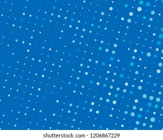 Dotted background with circles, dots, point different size, scale. Halftone pattern. Design element for web banners, posters, cards, wallpapers, sites, panels. Blue color Vector illustration