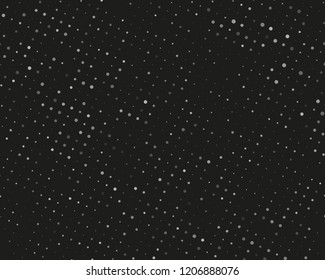 Dotted background with circles, dots, point different size, scale. Halftone pattern. Design element for web banners, posters, cards, wallpapers, sites, panels Black and gray color Vector illustration