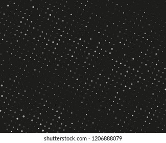 Dotted background with circles, dots, point different size, scale. Halftone pattern. Design element for web banners, posters, cards, wallpapers, sites, panels Black and gray color Vector illustration