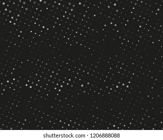 Dotted background with circles, dots, point different size, scale. Halftone pattern. Design element for web banners, posters, cards, wallpapers, sites, panels Black and gray color Vector illustration
