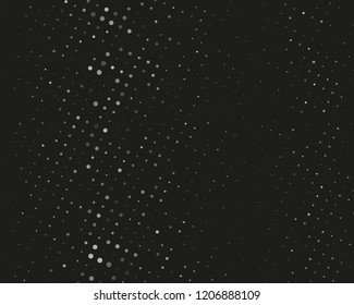 Dotted background with circles, dots, point different size, scale. Halftone pattern. Design element for web banners, posters, cards, wallpapers, sites, panels Black and gray color Vector illustration