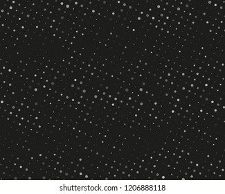 Dotted background with circles, dots, point different size, scale. Halftone pattern. Design element for web banners, posters, cards, wallpapers, sites, panels Black and gray color Vector illustration