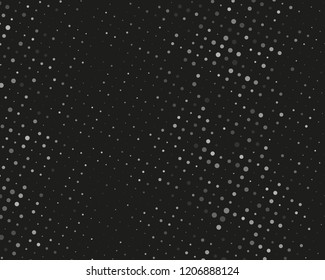 Dotted background with circles, dots, point different size, scale. Halftone pattern. Design element for web banners, posters, cards, wallpapers, sites, panels Black and gray color Vector illustration