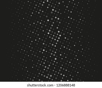 Dotted background with circles, dots, point different size, scale. Halftone pattern. Design element for web banners, posters, cards, wallpapers, sites, panels Black and gray color Vector illustration