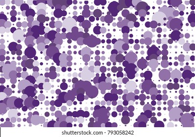 Dotted background with circles, dots, point different size, scale Halftone pattern Design element for web banners, posters, cards, wallpapers, sites, panels. Purple, violet color Vector illustration  