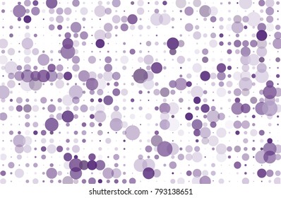 Dotted background with circles, dots, point different size, scale. Halftone pattern Design element for web banners, posters, cards, wallpapers, sites, panels Vector illustration  Violet, purple color