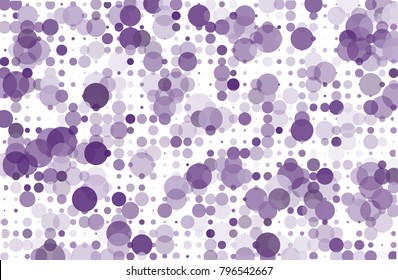 Dotted background with circles, dots, point different size, scale. Halftone pattern Design element for web banners, posters, cards, wallpapers, sites, panels Vector illustration  Violet, purple color