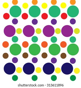 Dotted background different colorful circles