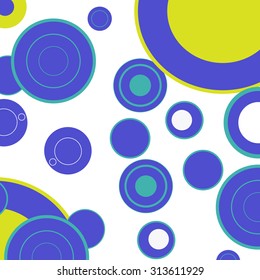 Dotted background different colorful lines circles