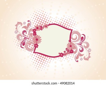 dotted background with floral frame