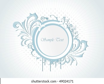 fondo de puntos con marco floral grueso, ilustración