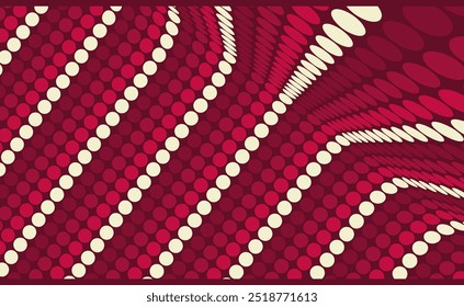 Fundo pontilhado com ilusão ótica. Padrão abstrato de bolinhas na junção do chão e da parede. Fundo geométrico abstrato com efeito 3D. Ilustração vetorial para capa, cartão, folheto, etc.