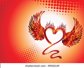 dotted background with stylish burn heart