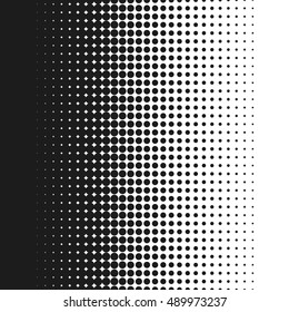 Dotted background vector illustration, white and black halftone gradient, vertical seamless dotted lines, monochrome dots texture backdrop, retro effect