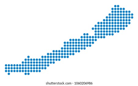 Dotted Balaton Lake Map. Vector pattern of Balaton Lake Map done of dot elements. Vector geographic map.