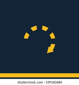 Dotted bar circle arrow icon.