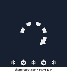Dotted bar circle arrow icon.