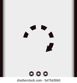 Dotted bar circle arrow icon.