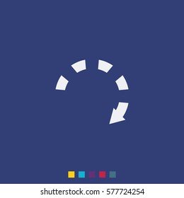 Dotted bar circle arrow icon.