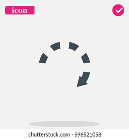 Dotted bar circle arrow icon.