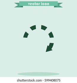 Dotted bar circle arrow icon.