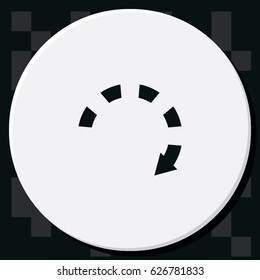 Dotted bar circle arrow icon.