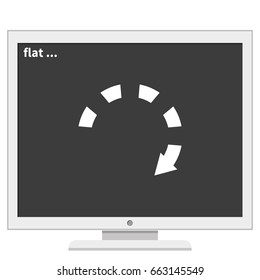 Dotted bar circle arrow icon.