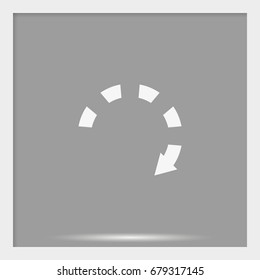 Dotted bar circle arrow icon.