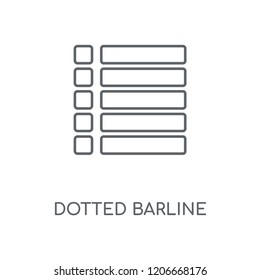 Dotted barline linear icon. Dotted barline concept stroke symbol design. Thin graphic elements vector illustration, outline pattern on a white background, eps 10.