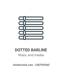 Dotted barline outline vector icon. Thin line black dotted barline icon, flat vector simple element illustration from editable music and media concept isolated on white background