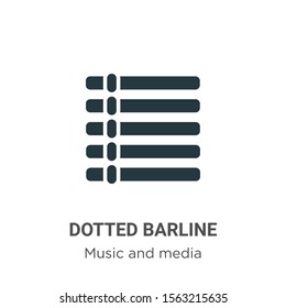 Dotted barline vector icon on white background. Flat vector dotted barline icon symbol sign from modern music and media collection for mobile concept and web apps design.