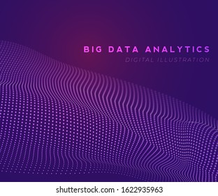 Dotted big data, great design for any purposes. Business innovation. Abstract digital wave. Futuristic design concept