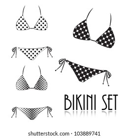 Dotted bikini set isolated on white background