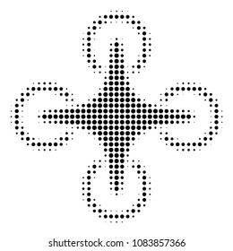 Dotted black air drone icon. Vector halftone concept of air drone pictogram constructed of spheric dots.