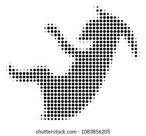 Dotted black alien embryo icon. Vector halftone concept of alien embryo symbol designed with round elements.