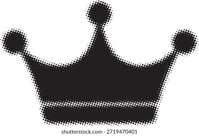 A dotted black crown illustration representing royalty power and a classic regal symbol.