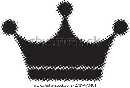 A dotted black crown illustration representing royalty power and a classic regal symbol.
