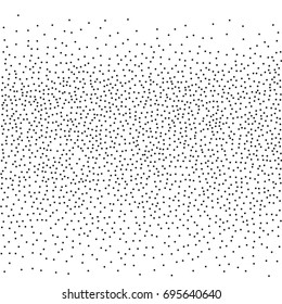 Dotted. Black dots on white background. Abstract Radial Gradient, Circle halftone Dots, Black Dotwork Engraving Pattern, Fine Radial Gradient For Your Design. Vector Illustration.