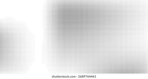 Dotted black halftone effect on white nackground.